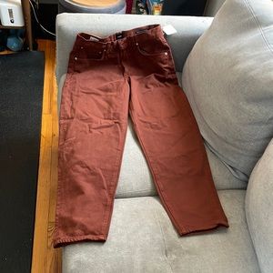 Dark red/brown free people crop pants